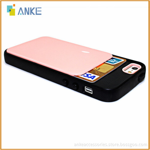 Hybrid PC+Silicon,Card Slot Design Case for IPhone 5 5S 5G,OEM ODM and Wholesale Welcome